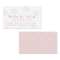 Pink Snowflakes Baby Shower Books for Baby Enclosu Enclosure Card