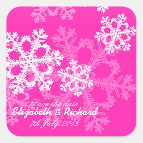 Pink Snowflakes Christmas Trees Sticker