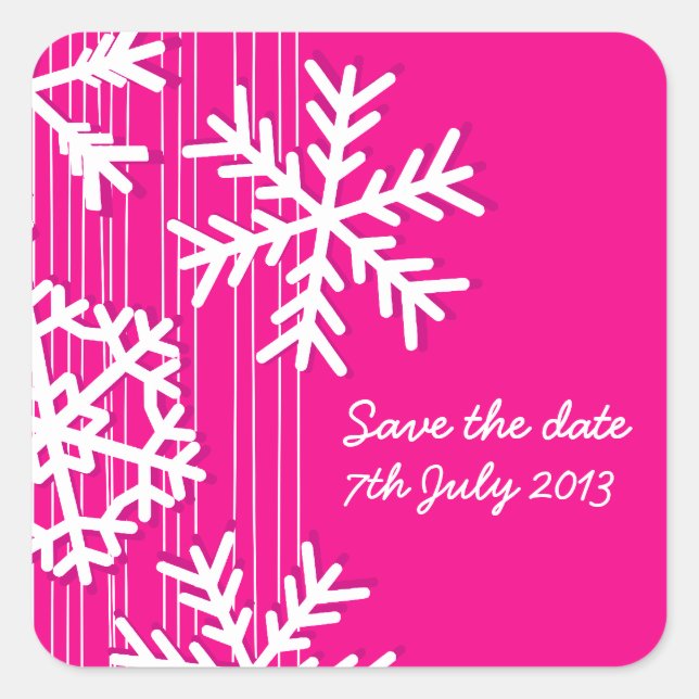Pink Snowflakes Christmas Trees Sticker (Front)