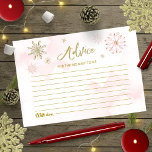 Pink Snowflakes Girl Baby Shower Advice Cards<br><div class="desc">Adorable calligraphy with snowflakes,  winter-themed baby shower advice card. Easy to personalised with your details. Check the collection to find matching items as enclosure cards.</div>