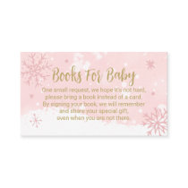 Pink Snowflakes Girl Baby Shower Books For Baby Enclosure Card