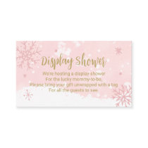 Pink Snowflakes Girl Baby Shower Display Shower Enclosure Card