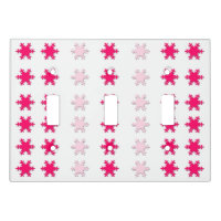 Pink Snowflakes Light Switch Cover