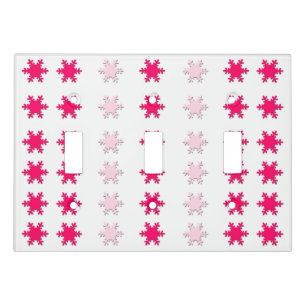 Pink Snowflakes Light Switch Cover