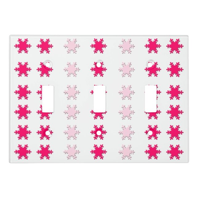 Pink Snowflakes Light Switch Cover (Front)