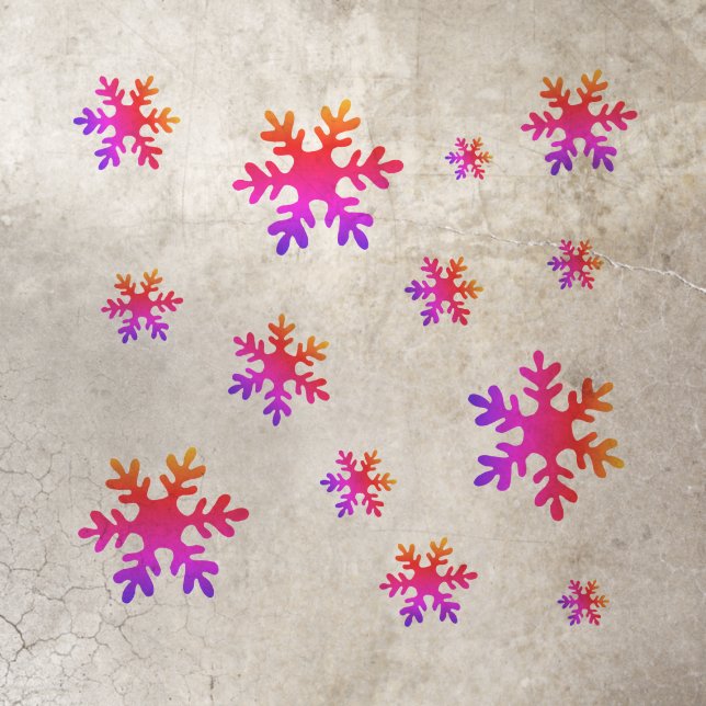 Pink Snowflakes Snow Winter Christmas Holiday  Floor Decals (Insitu)