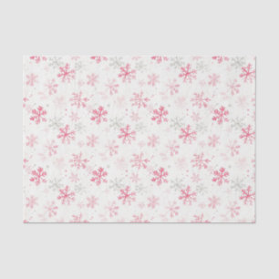 Pink Snowflakes Vintage Christmas Tissue Paper