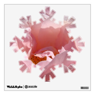 Pink Snowflakes Wall Decals Rose Flower Add Text
