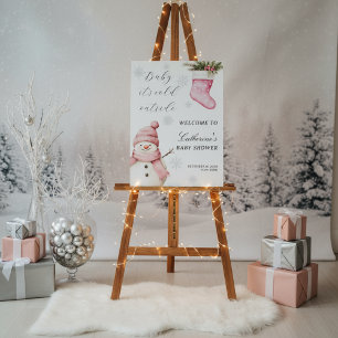 Pink Snowman “Baby It’s Cold Outside” Baby Shower Foam Board