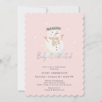 Pink Snowman Baby It's Cold Outside Baby Shower