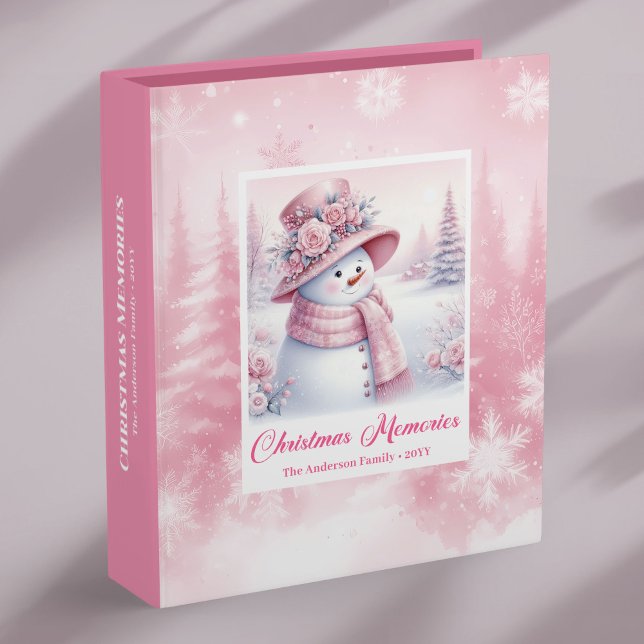 Pink Snowman Kids Holiday Album Magical Gift Idea 3 Ring Binder (Pink Snowman Kids Holiday Album Magical Gift Idea)