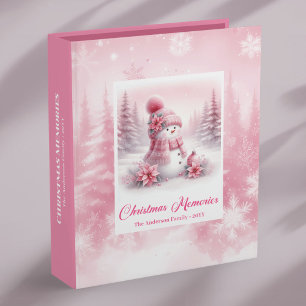 Pink Snowman Kids Holiday Story Album Great Gift 3 Ring Binder