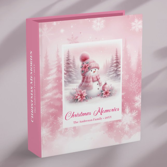 Pink Snowman Kids Holiday Story Album Great Gift 3 Ring Binder (Pink Snowman Kids Holiday Story Album Great Gift)