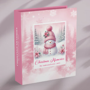 Pink Snowman Kids Holiday Story Album Great Gift 3 Ring Binder