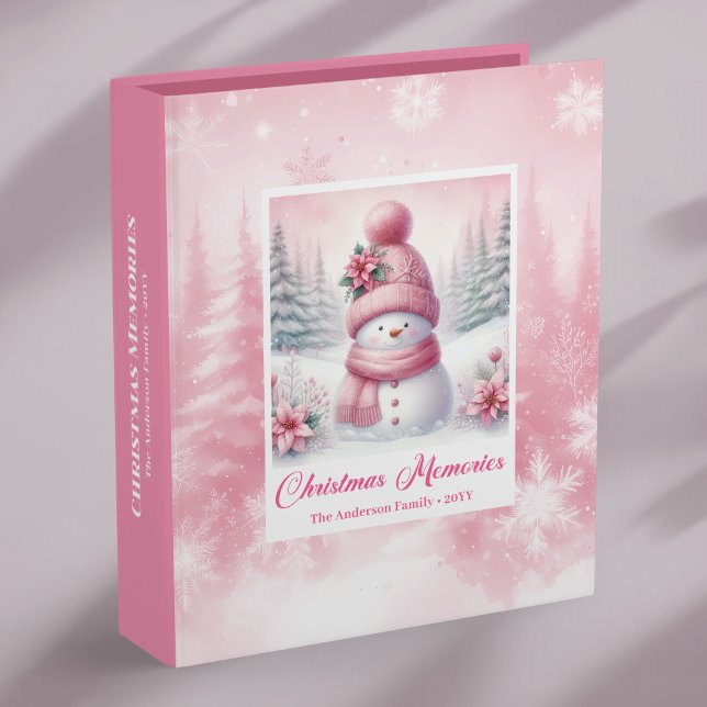 Pink Snowman Kids Holiday Story Album Great Gift 3 Ring Binder (Pink Snowman Kids Holiday Story Album Great Gift)