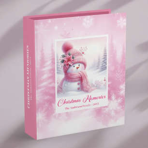 Pink Snowman Kids Xmas Memory Binder Perfect Gift