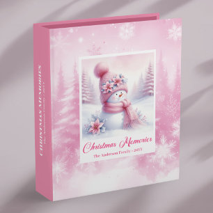 Pink Snowman Kids Xmas Memory Binder Perfect Gift