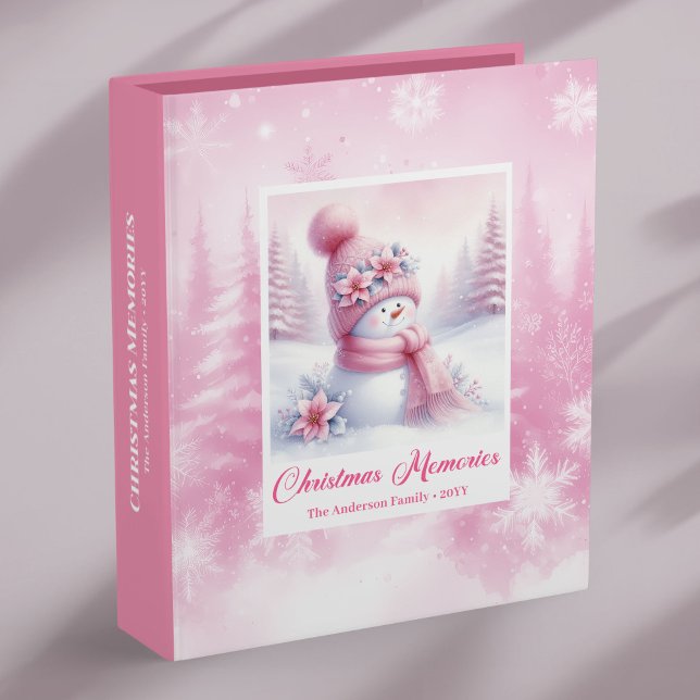 Pink Snowman Kids Xmas Memory Binder Perfect Gift (Pink Snowman Kids Xmas Memory Binder Perfect Gift)