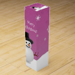 Pink Snowman Winter Scene Christmas Wine Gift Box<br><div class="desc">Gift some Christmas Spirit this holiday season with this whimsical Pink Snowman Winter Scene Christmas Wine Gift Box. Gift Box design features a happy snowman in a snowy wintry scene against a pink background adorned with matching color snowflakes. Additional gift and holiday items available with this design as well.</div>