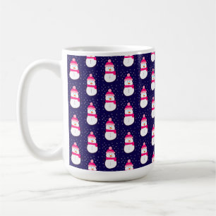 Pink Snowman with Snow Flurry Coffee Mug