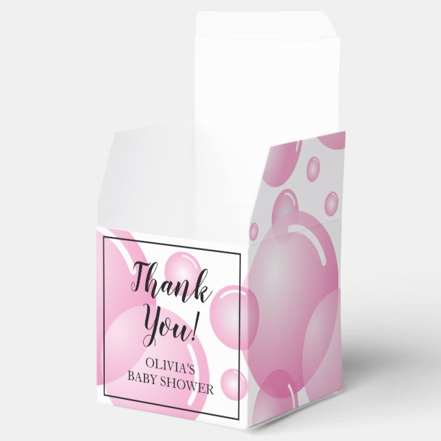 PInk soap bubble girl baby shower thank you party Favor Boxes (Opened)