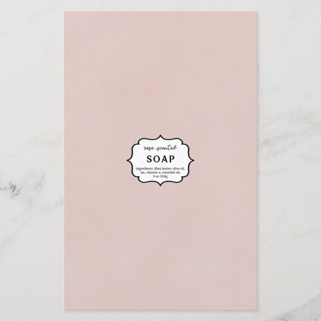Pink soap wrap paper sheet (Front)