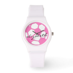 Pink Soccer Ball and Name Watch