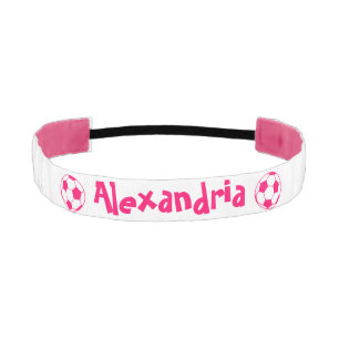 Pink Soccer Ball Athletic Headband