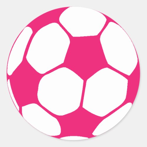 Pink Soccer Ball Classic Round Sticker