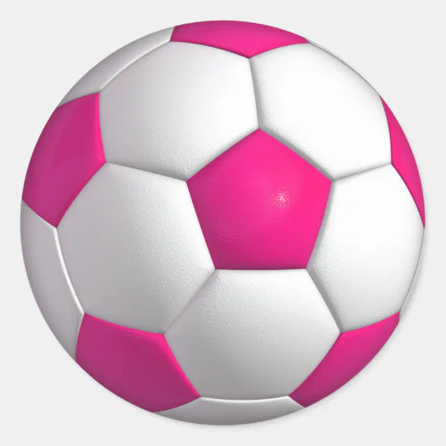 Pink Soccer Ball Classic Round Sticker | Zazzle