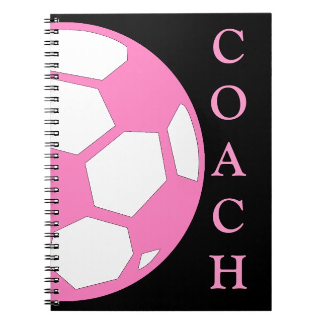 Pink Soccer Ball Coach Notebook (Front)