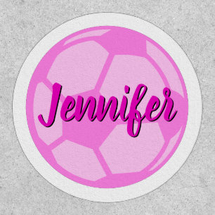 Pink Soccer Ball Editable Name Patch