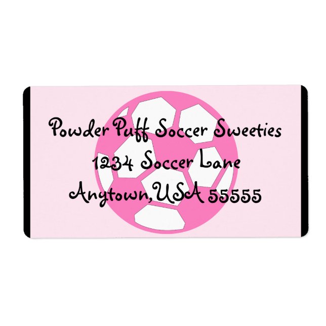 Pink Soccer Ball Label (Front)
