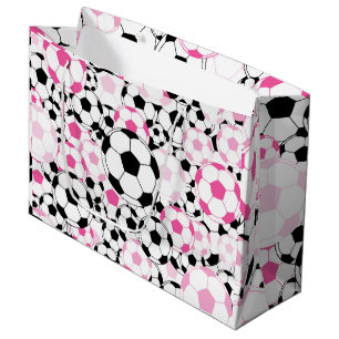Pink Soccer Ball Pattern Football Fan Worldcup Large Gift Bag