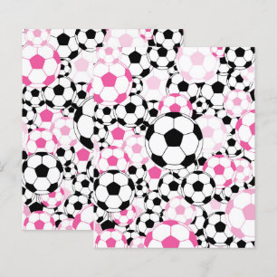 Pink Soccer Ball Pattern Scrapbook Craft Paper