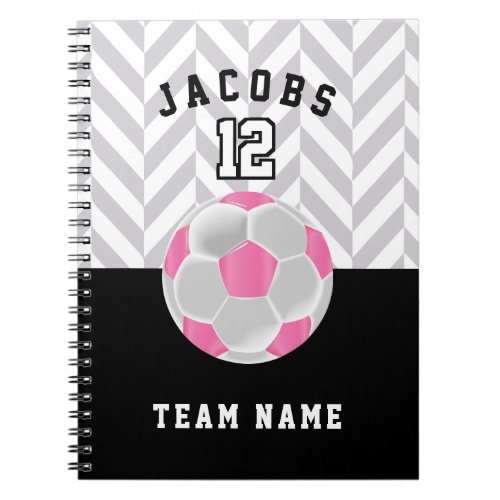 Pink Soccer Ball _ Personalize Notebook