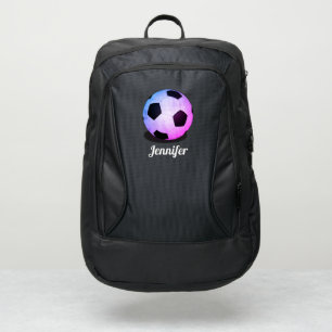 Pink Soccer Ball Sports Personalized Girls Port Authority® Backpack