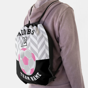 Pink Soccer Ball with Diy Text Backpack