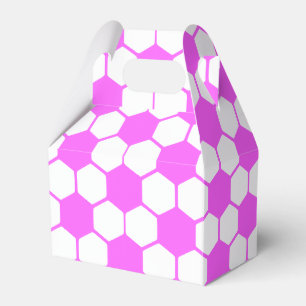 Pink Soccer Balls Black and White Custom Favor Boxes