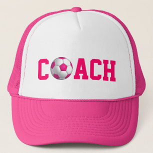 Pink Soccer Coach Trucker Hat