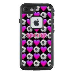 Pink Soccer Emoji iPhone 8/7 Lifeproof Case (FRĒ®)