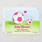 Pink Soccer/Football Baby Shower | Invitation (Front)