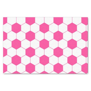 Pink Soccer Football Ball Pattern Tissue Paper by biutiful at Zazzle