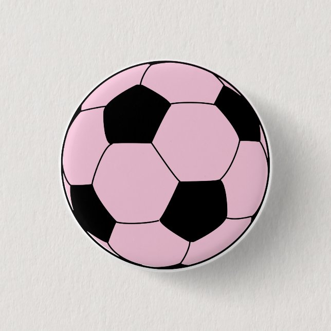 Pink Soccer Football Button (Front)