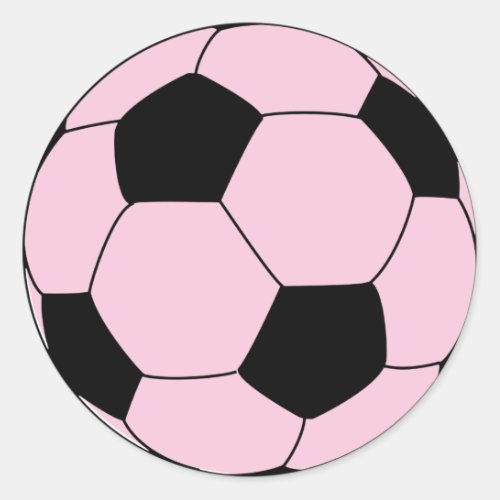 Pink Soccer Football Classic Round Sticker