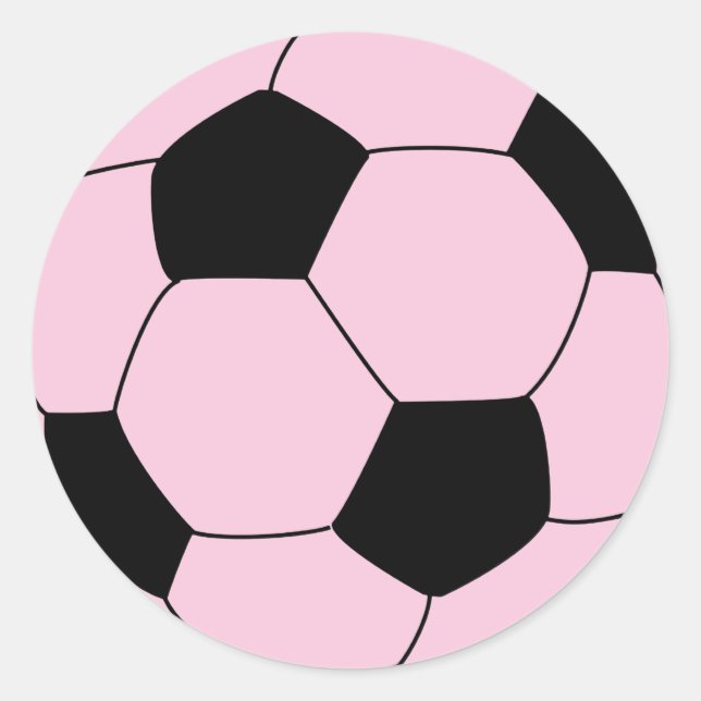 Pink Soccer Football Classic Round Sticker (Front)