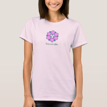 Pink Soccer Girl T-shirt by SportsGirlStore at Zazzle