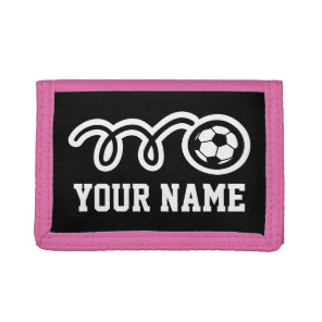 Pink soccer girl wallet | Sporty kids design