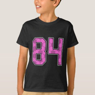 Pink Soccer Pattern Number 84 Jersey Player Unifor T-Shirt