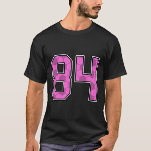 Pink Soccer Pattern Number 84 Jersey Player Unifor T-Shirt